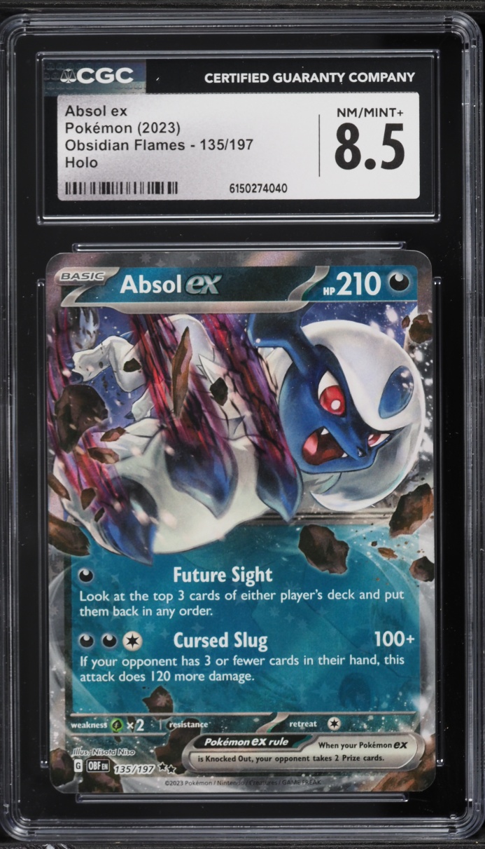 2023 Pokemon Scarlet & Violet Obsidian Flames Holo Absol Ex #135 CGC 8.5 NM-MT+