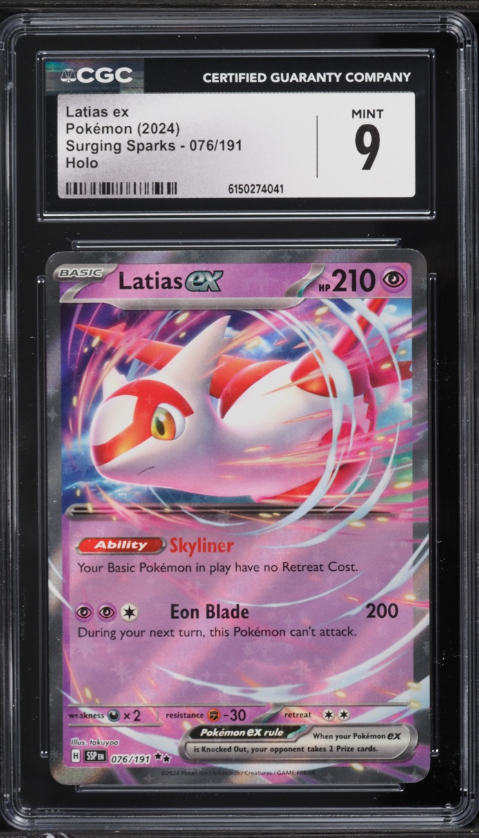 2024 Pokemon Scarlet & Violet Surging Sparks Holo Latias Ex #76 CGC 9 MINT