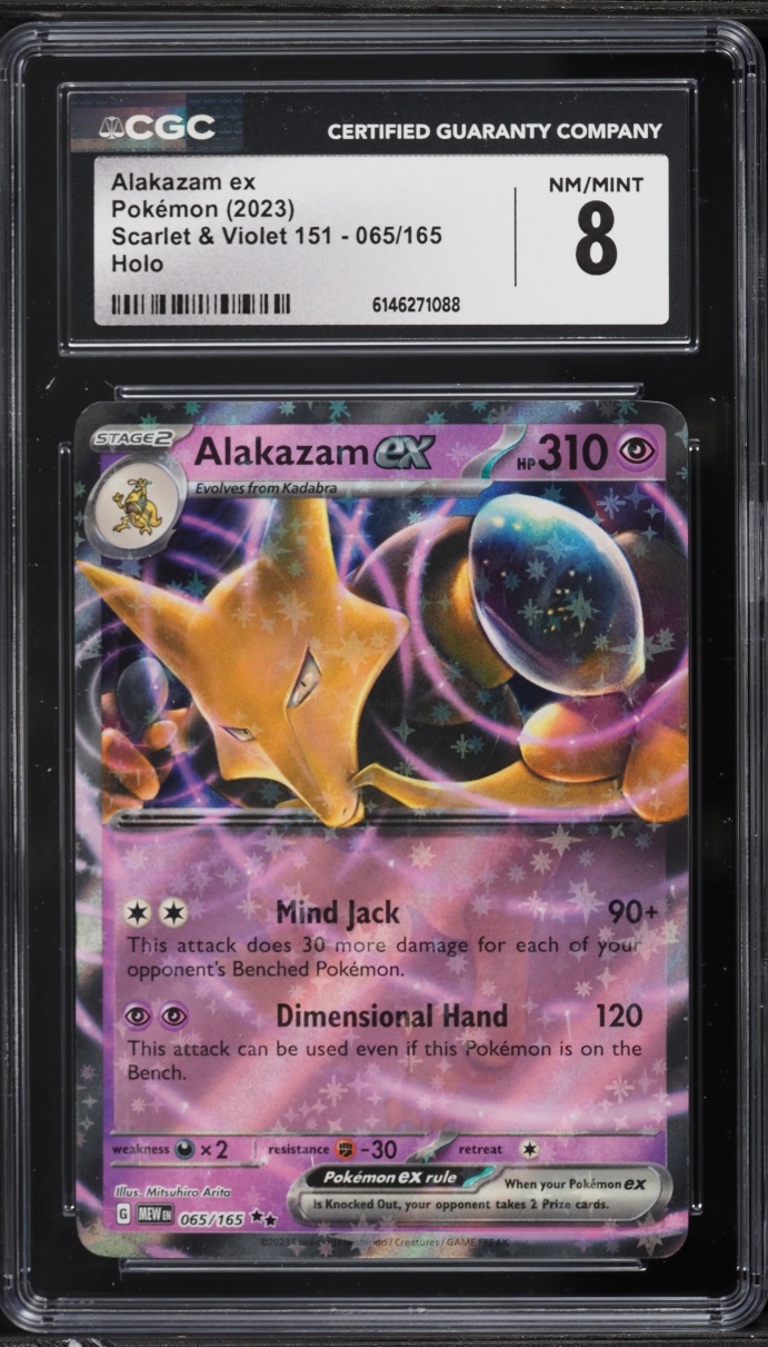 2023 Pokemon Scarlet & Violet 151 Holo Alakazam ex #65 CGC 8 NM-MT