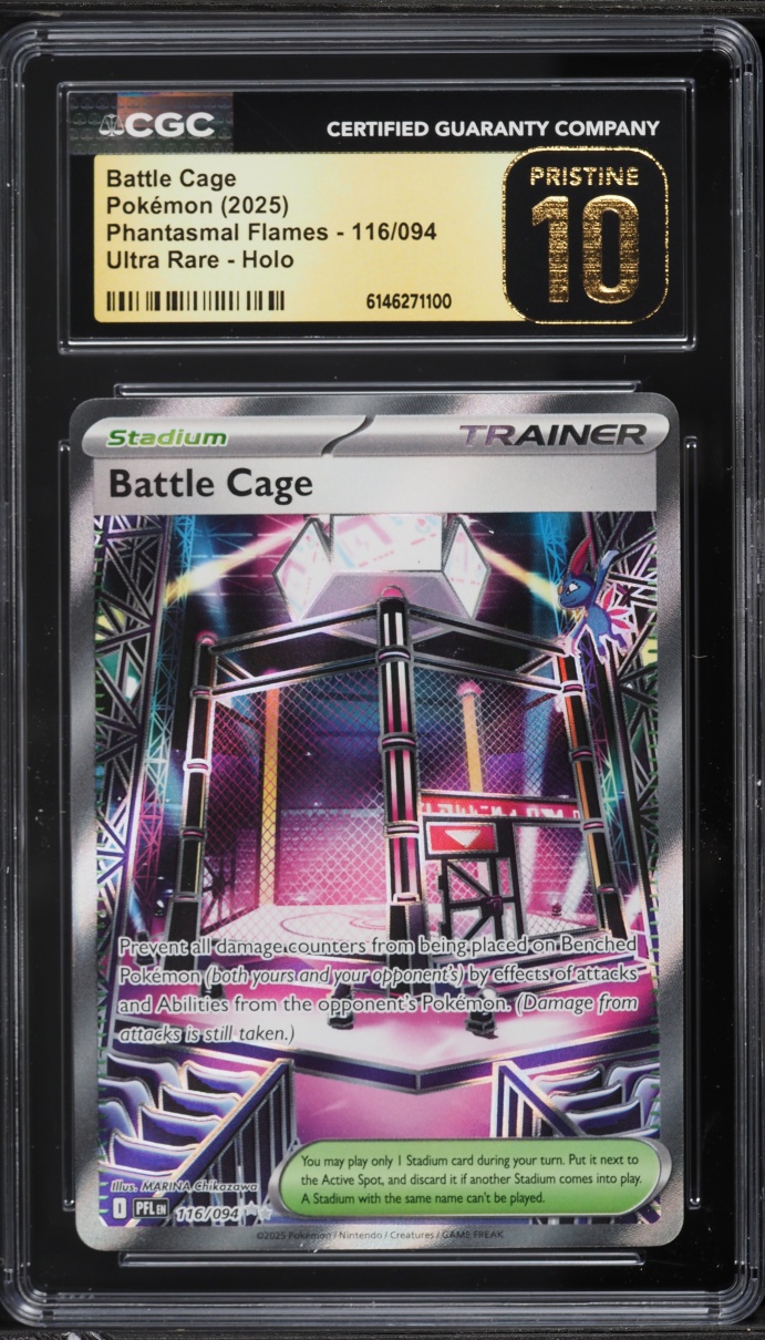 2025 Pokemon Mega Phantasmal Flames Full Art Battle Cage #116 CGC 10 PRISTINE