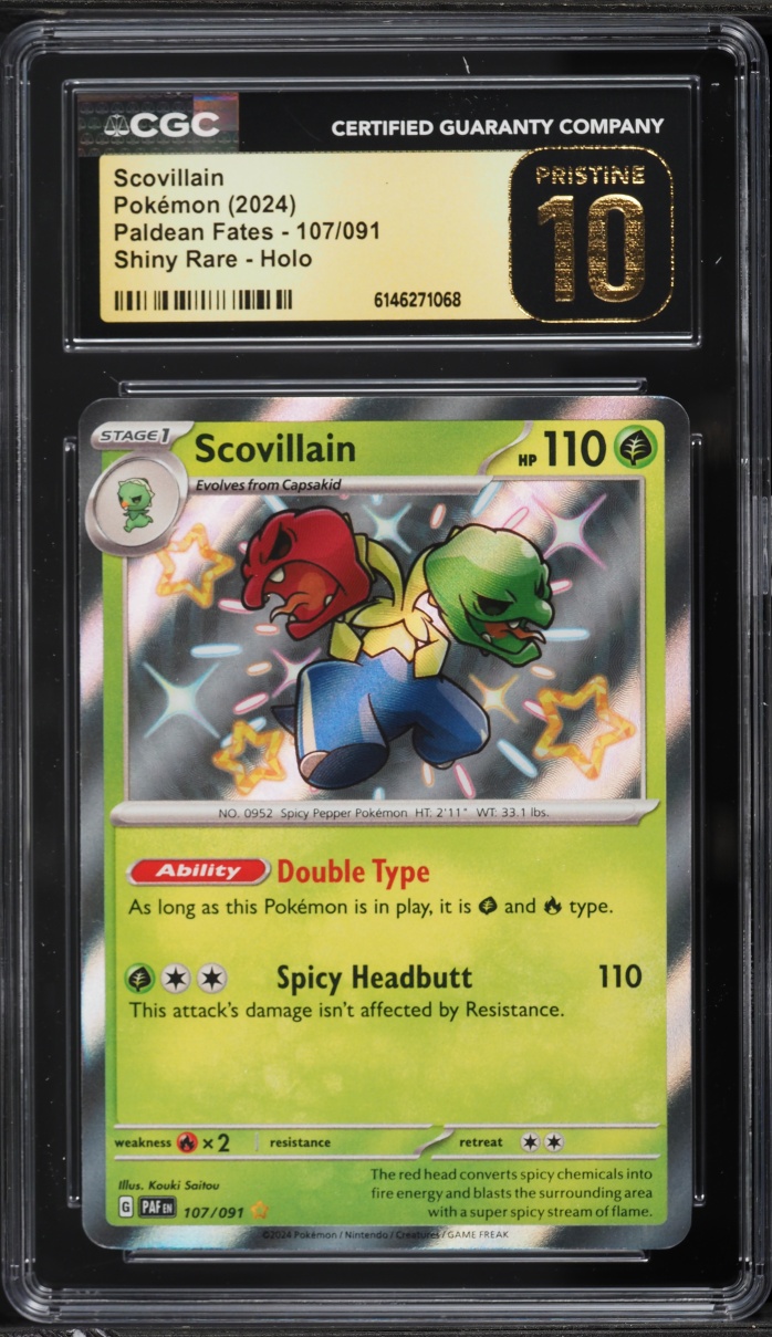 2024 Pokemon Scarlet & Violet Paldean Fates Shiny Scovillain #107 CGC 10 PRISTINE