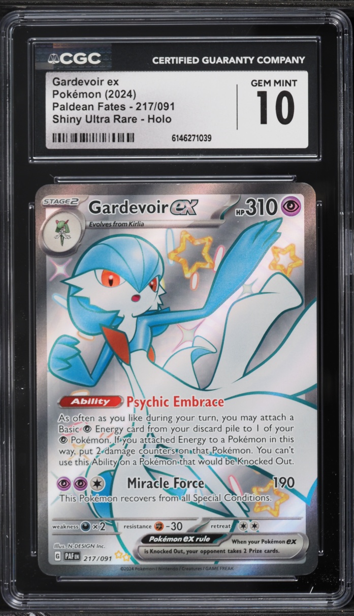 2024 Pokemon Scarlet & Violet Paldean Fates Full Art Gardevoir ex #217 CGC 10 GEM MINT