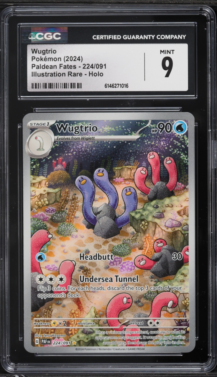 2024 Pokemon Scarlet & Violet Paldean Fates IR Wugtrio #224 CGC 9 MINT