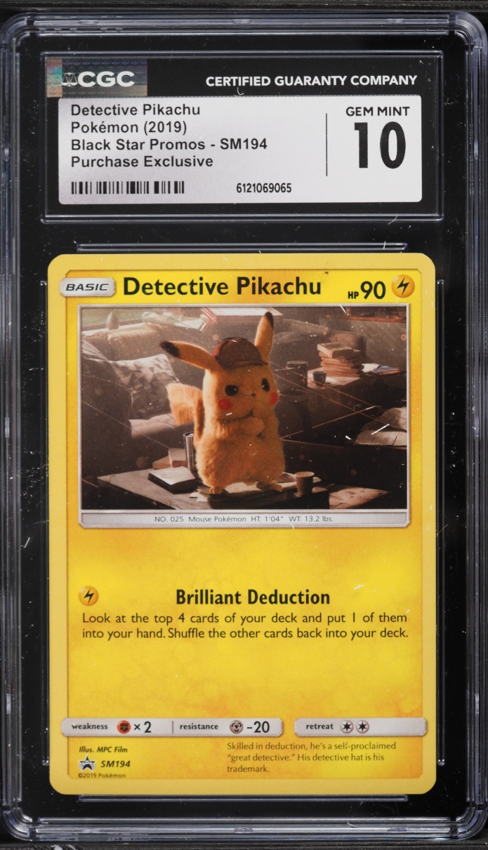 2019 Pokemon Sun & Moon Promo Purchase Exclusive Holo Detective Pikachu #SM194 CGC 10 GEM MINT