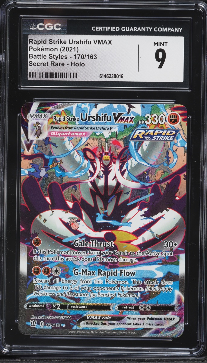 2021 Pokemon Sword & Shield Battle Styles SEC Rapid Strike Urshifu VMAX #170 CGC 9 MINT