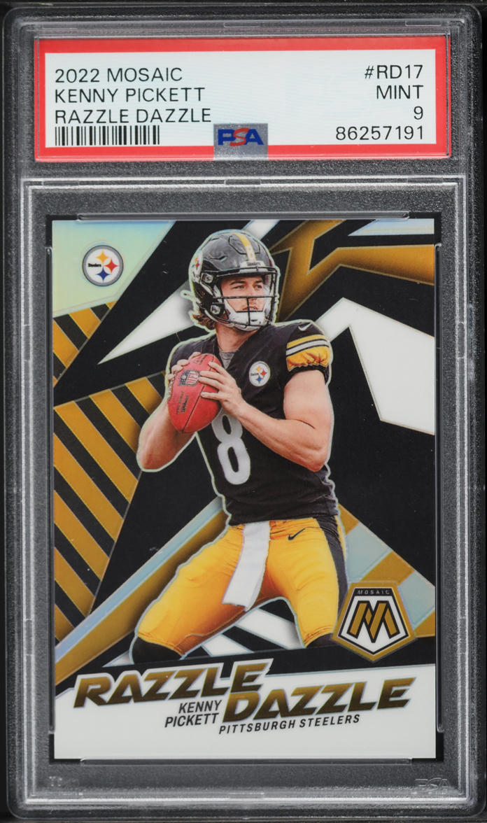 2022 Panini Mosaic Razzle Dazzle Kenny Pickett ROOKIE #RD17 PSA 9 MINT ...