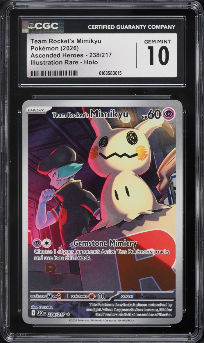 2026 Pokemon Mega Evolution Ascended Heroes IR Team Rocket's Mimikyu #238 CGC 10 GEM MINT