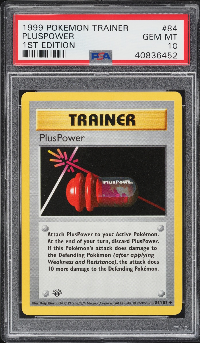 1999 Pokemon Base Set 1st Edition Shadowless Pluspower #84 PSA 10 GEM MINT