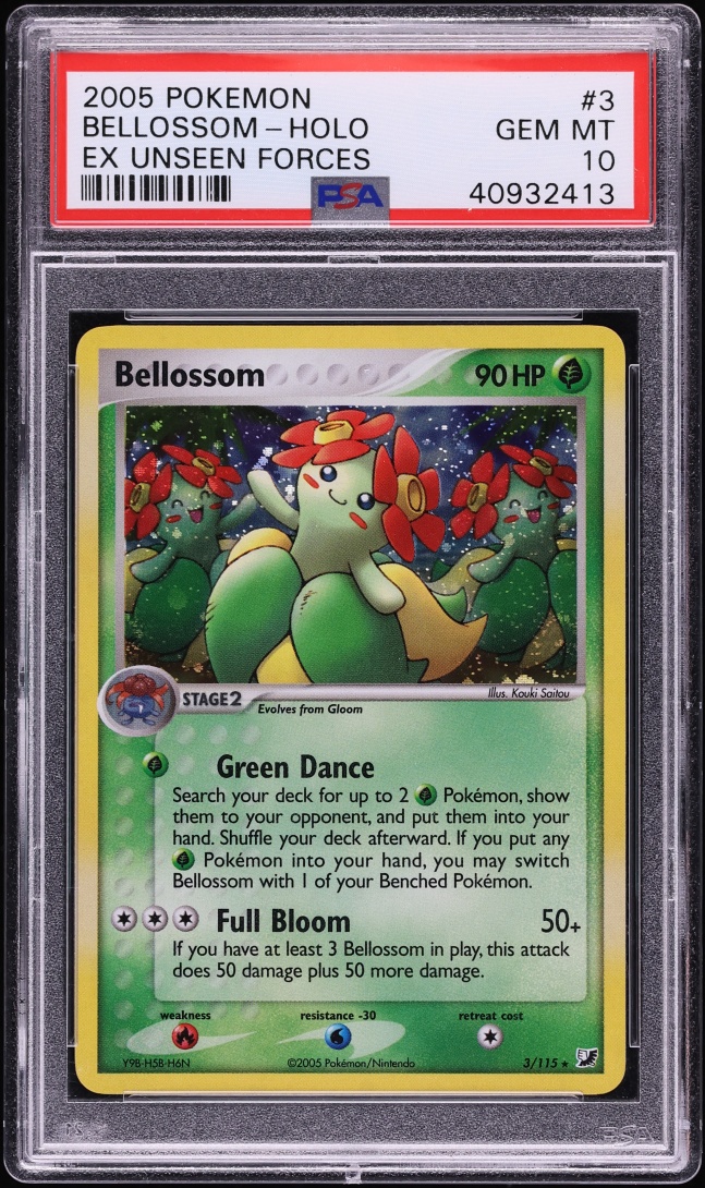 2005 Pokemon EX Unseen Forces Holo Bellossom #3 PSA 10 GEM MINT