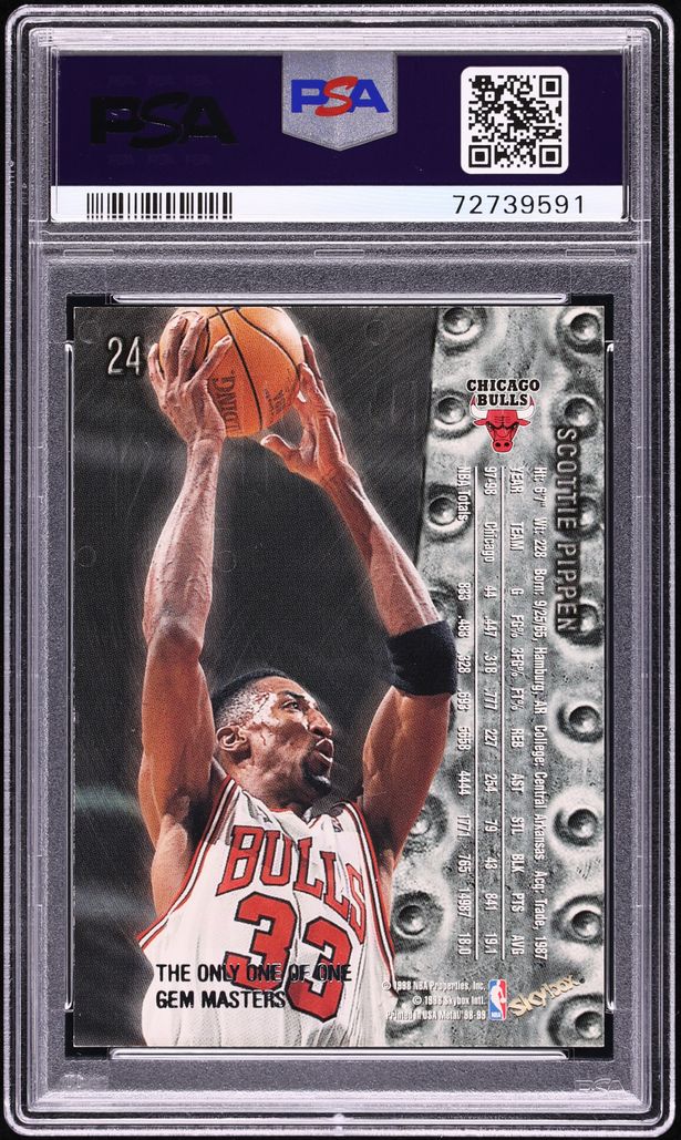 1998 Metal Universe Gem Masters Scottie Pippen 1/1 #24 PSA 8 NM-MT