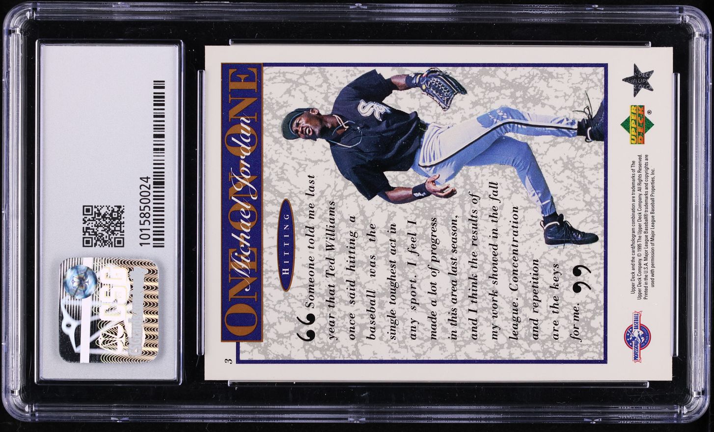 1995 Upper Deck Minors Jordan One On One Michael Jordan ROOKIE #3 CSG 9 MINT