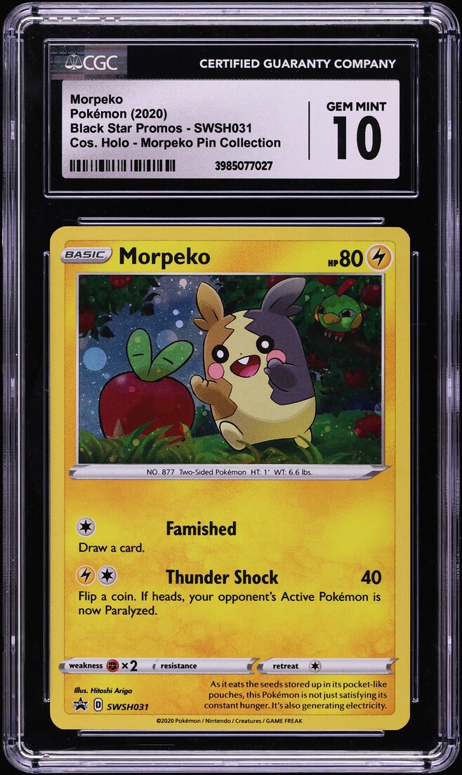 2020 Pokemon SWSH Black Star Promo Pin Collection Holo Morpeko #SWSH031 CGC 10 GEM MINT
