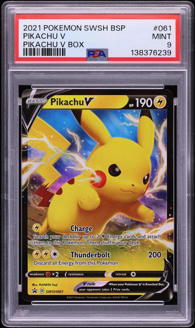 2021 Pokemon Sword & Shield Promo Shining Fates Pikachu V #SWSH061 PSA 9 MINT