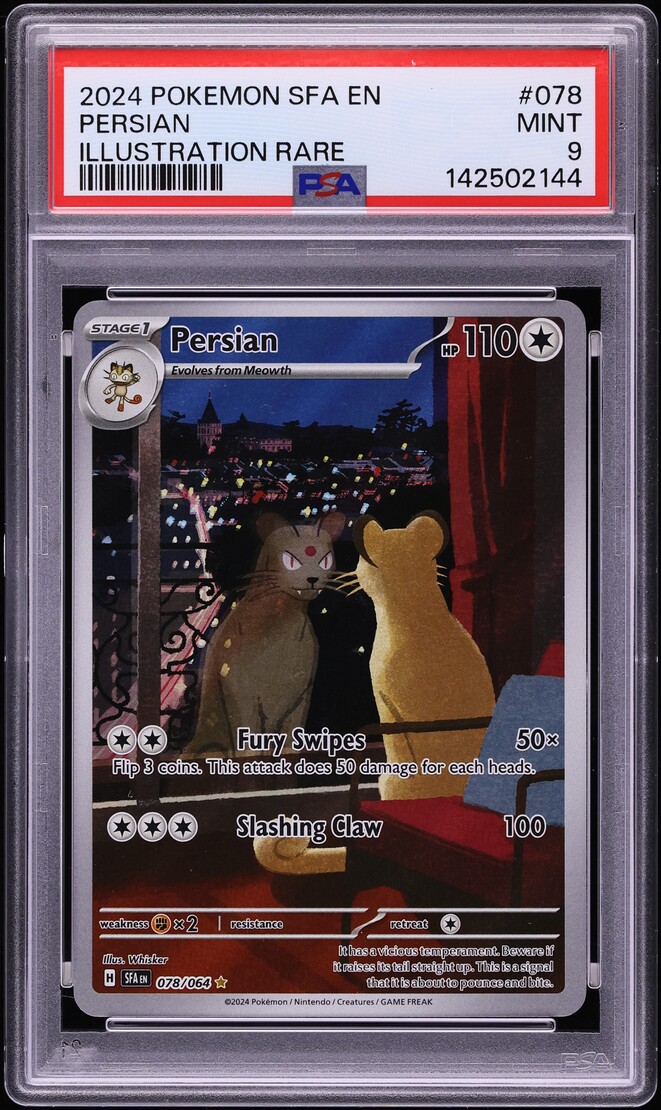 2024 Pokemon Scarlet & Violet Shrouded Fable IR Persian #78 PSA 9 MINT