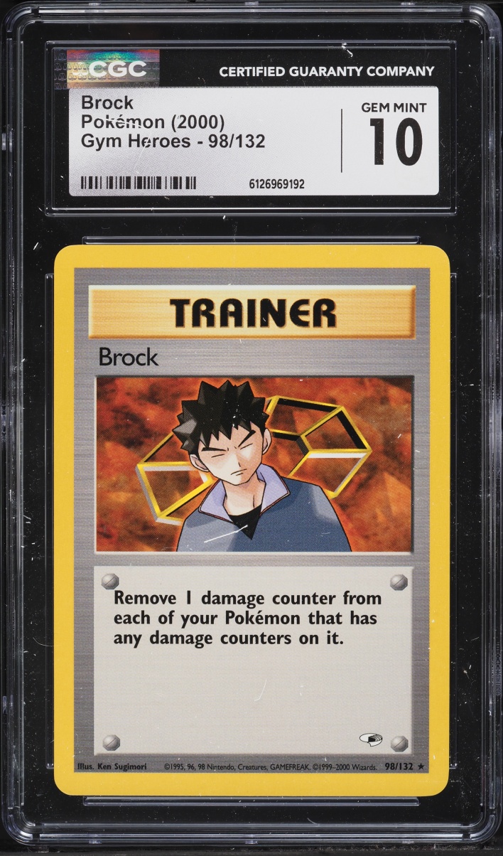 2000 Pokemon Gym Heroes Brock #98 CGC 10 GEM MINT