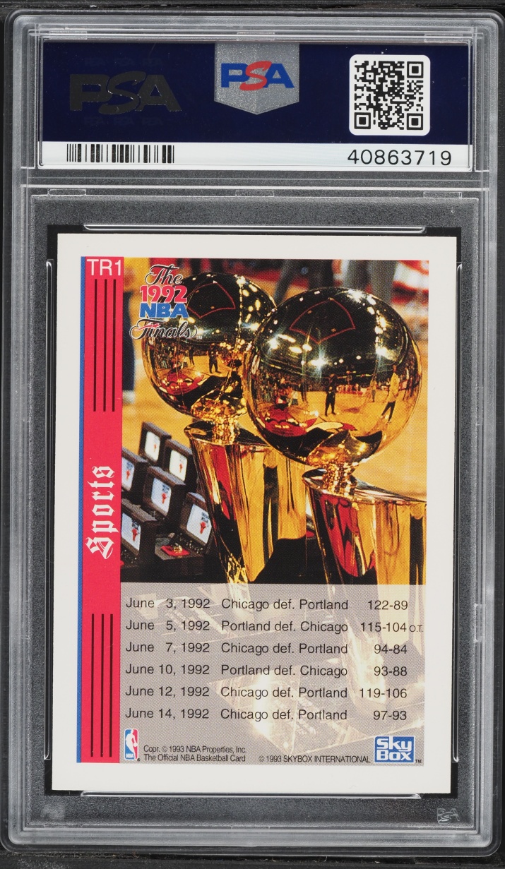 1992 Hoops NBA Championship Michael Jordan Clyde Drexler #TR1 PSA 10 GEM MINT