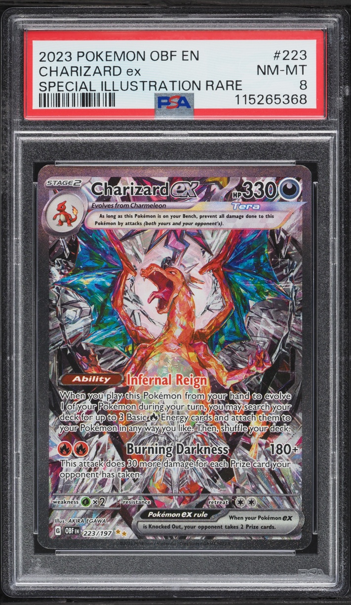 2023 Pokemon Scarlet & Violet Obsidian Flames SIR Charizard Ex #223 PSA 8 NM-MT
