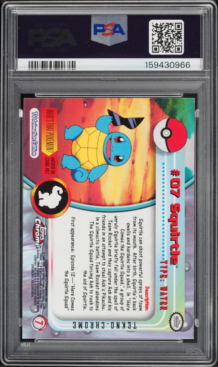 2000 Topps Chrome Pokemon Series 1 Tekno Squirtle #7 PSA 10 GEM MINT