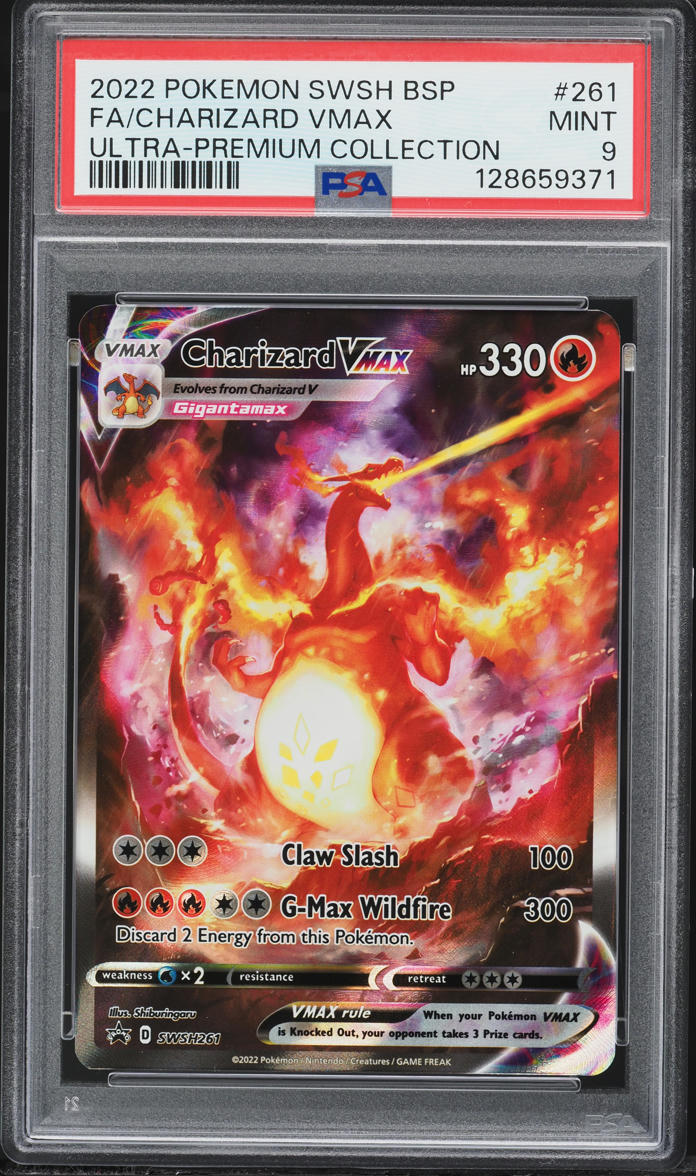 2022 Pokemon SWSH Black Star Promo Ultra Premium Full Art Charizard VMAX #SWSH261 PSA 9 MINT