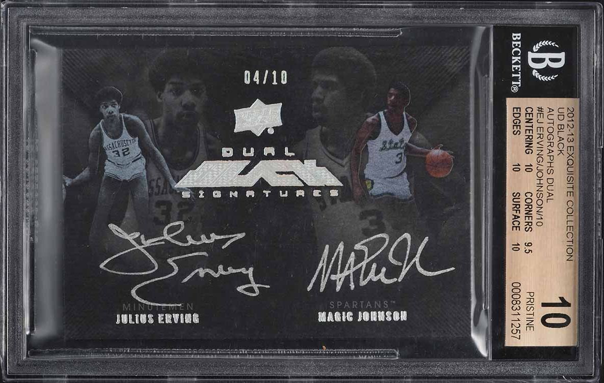 1996 Finest Reprint w/ Coating Larry Bird Julius Erving Magic