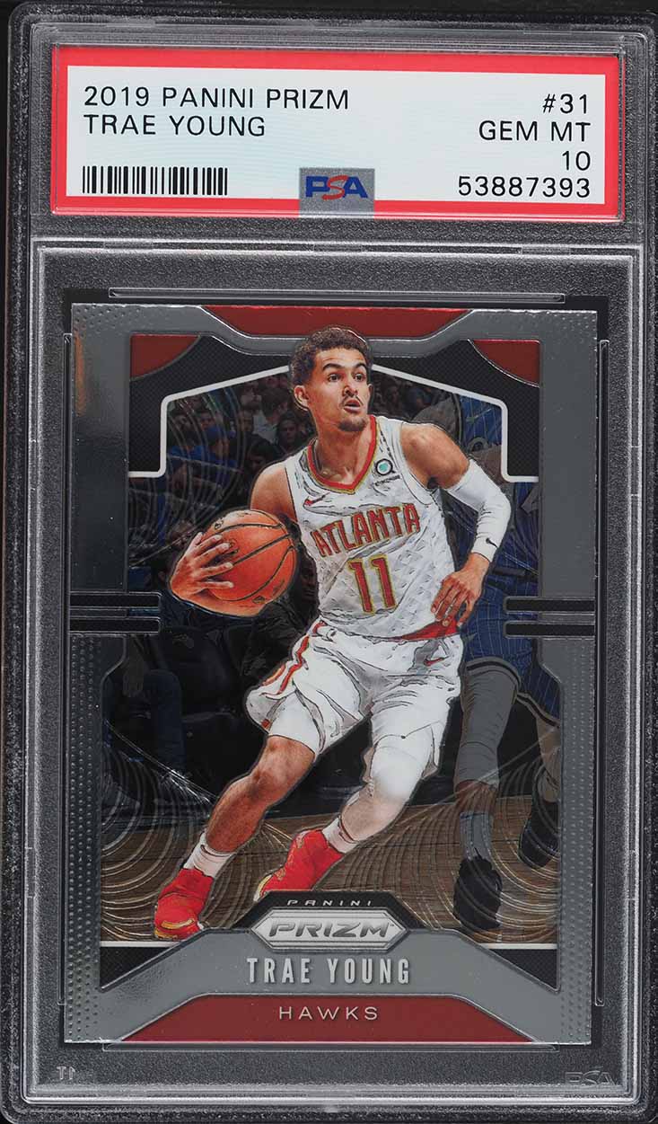 2019 Select Courtside Red Disco Prizm Trae Young /49 #237 PSA 9