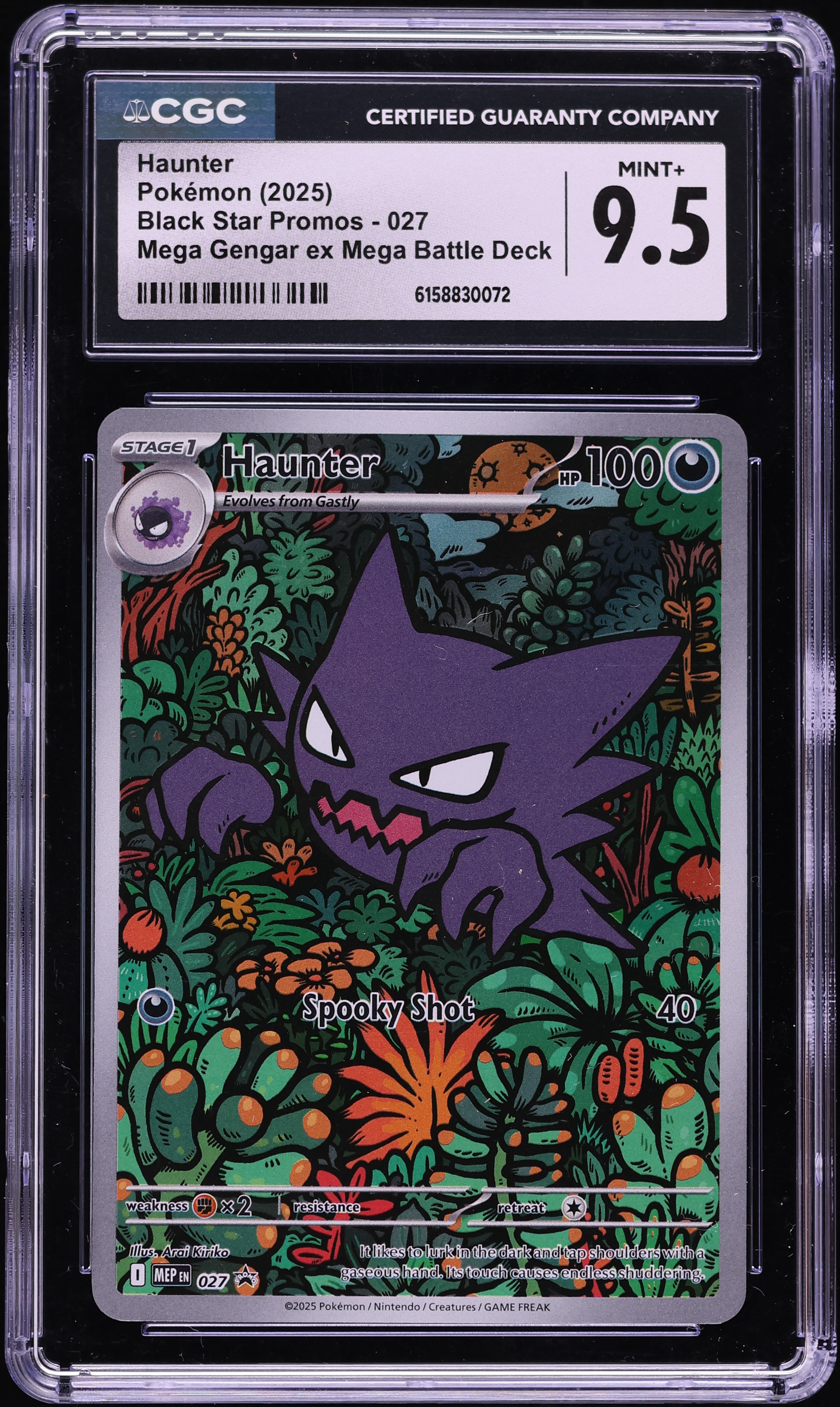 2025 Pokemon Mega Evolution Promo Battle Deck Full Art Haunter #27 CGC 9.5 MINT+