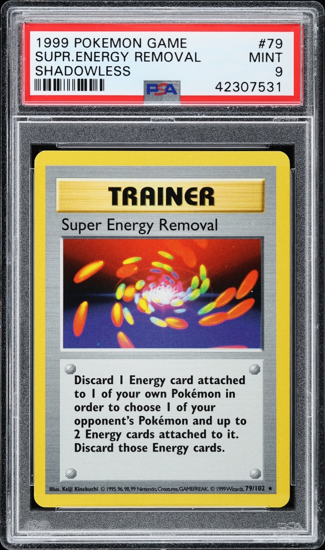 1999 Pokemon Base Set Shadowless Super Energy Removal #79 PSA 9 MINT