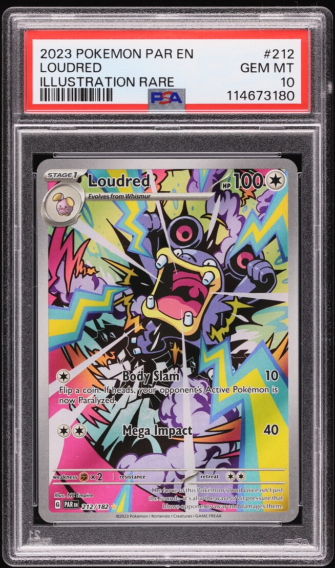 2023 Pokemon Scarlet & Violet Paradox Rift IR Loudred #212 PSA 10 GEM MINT