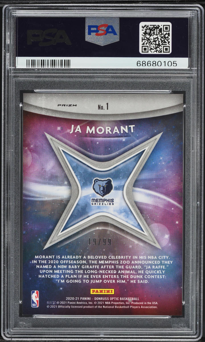 2020 Donruss Optic Star Gazing Red Ja Morant /99 #1 PSA 10 GEM MINT