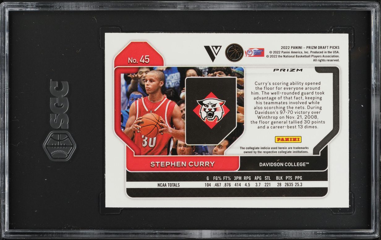 2022 Panini Prizm Draft Variation Purple Wave Stephen Curry #45 SGC 8 NM-MT