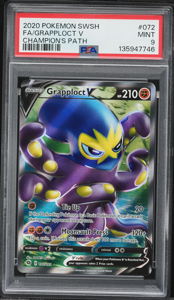 2020 Pokemon Sword & Shield Champion's Path Full Art Grapploct V #72 PSA 9 MINT