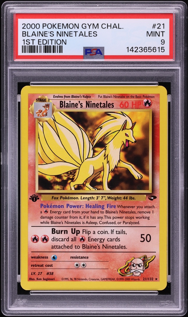 2000 Pokemon Gym Challenge 1st Edition Blaine's Ninetales #21 PSA 9 MINT