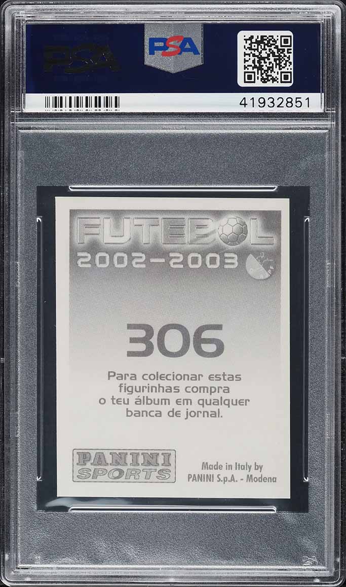 2002 Panini Futebol Portugal Stickers Cristiano Ronaldo ROOKIE #306 PSA 8 NM-MT