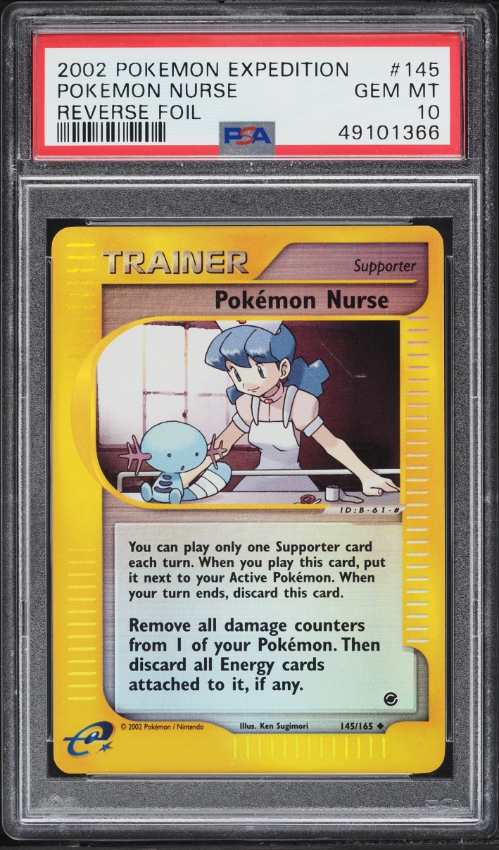 2002 Pokemon E-Card Expedition Reverse Foil Pokemon Nurse #145 PSA 10 GEM MINT