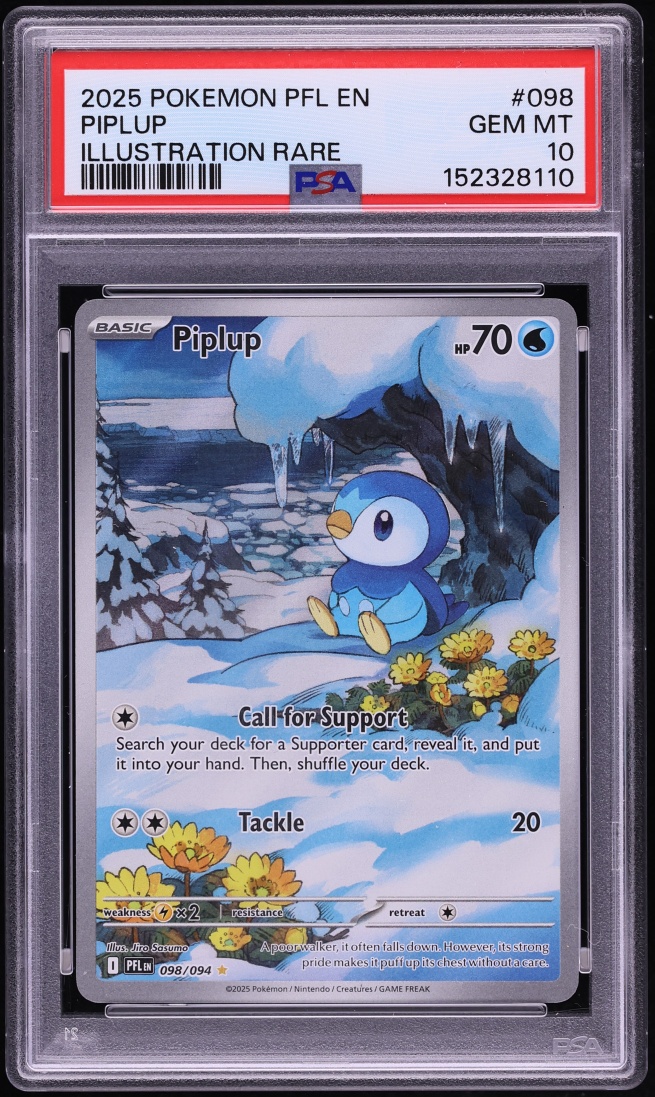 2025 Pokemon Mega Evolution Phantasmal Flames IR Piplup #98 PSA 10 GEM MINT