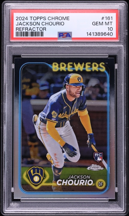 2024 Topps Chrome Refractor Jackson Chourio ROOKIE #161 PSA 10 GEM MINT