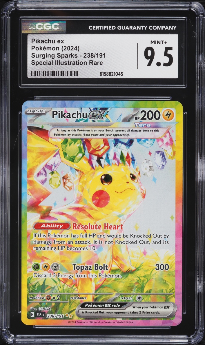 2024 Pokemon Scarlet & Violet Surging Sparks SIR Pikachu EX #238 CGC 9.5 MINT+