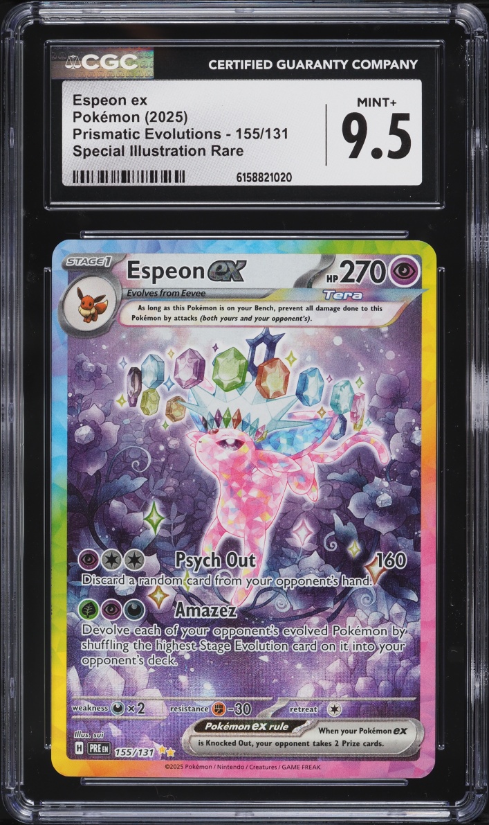 2025 Pokemon Scarlet & Violet Prismatic Evolutions SIR Espeon EX #155 CGC 9.5 MINT+