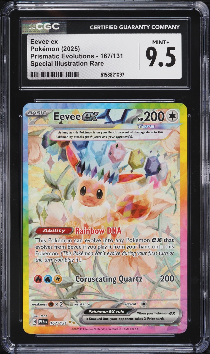 2025 Pokemon Scarlet & Violet Prismatic Evolutions SIR Eevee EX #167 CGC 9.5 MINT+