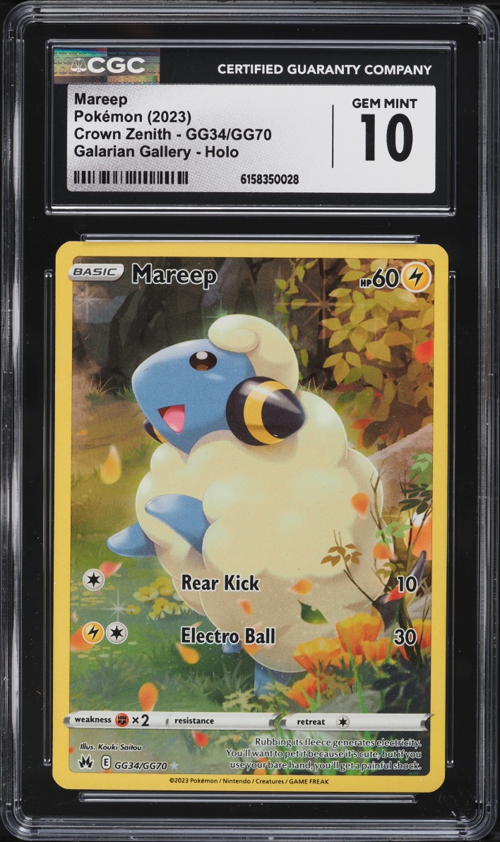 2023 Pokemon Sword & Shield Crown Zenith Galarian Gallery Full Art Mareep #GG34 CGC 10 GEM MINT