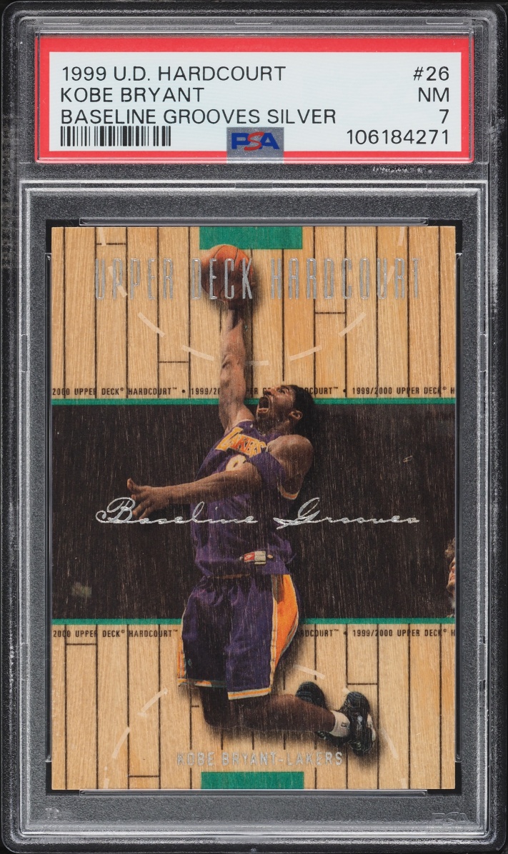 1999 Upper Deck Hardcourt Baseline Grooves Silver Kobe Bryant /50 #26 PSA 7 NRMT