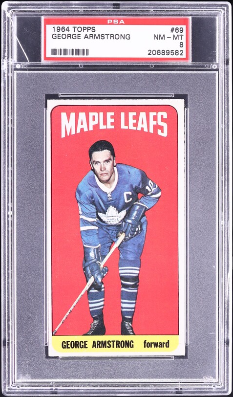 1964 Topps Hockey George Armstrong #69 PSA 8 NM-MT