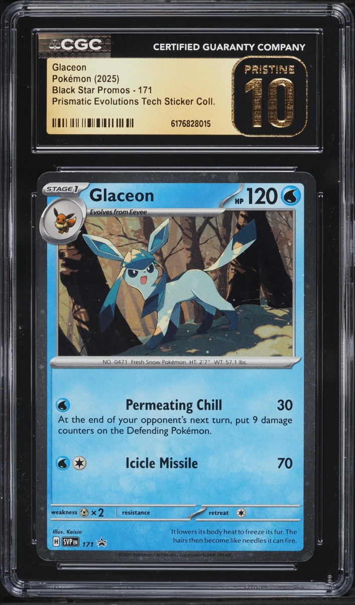 2025 Pokemon SV Promo Prismatic Evolution Tech Sticker Glaceon #171 CGC 10 PRISTINE