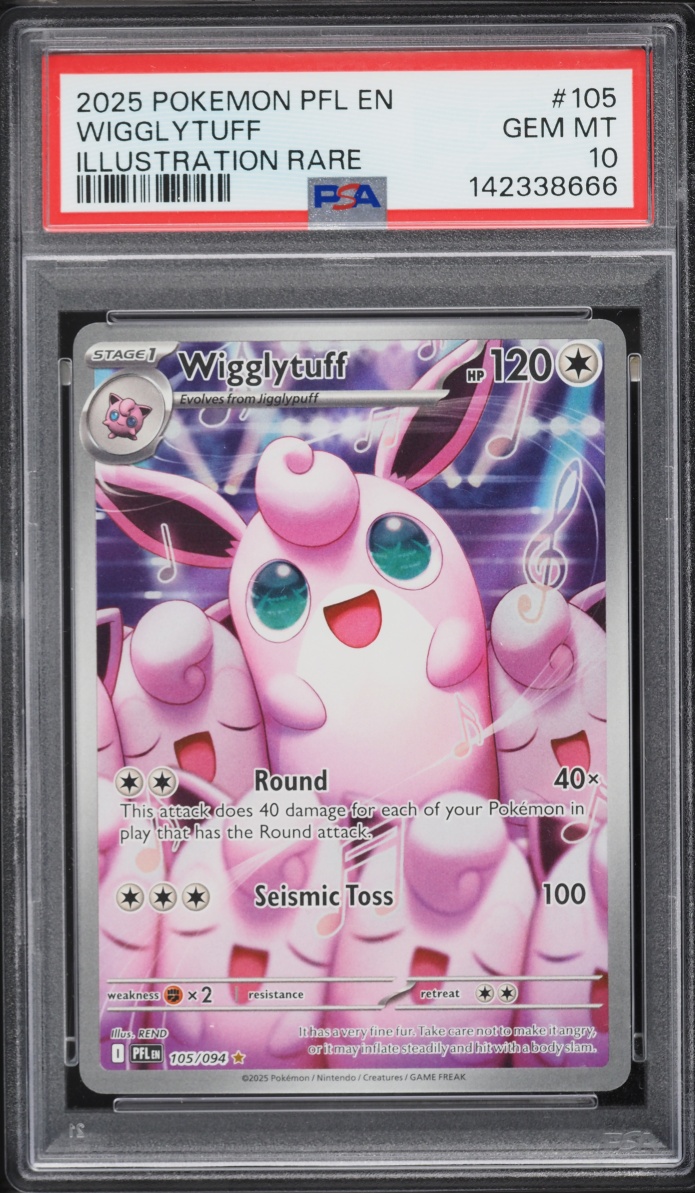 2025 Pokemon Mega Evolution Phantasmal Flames IR Wigglytuff #105 PSA 10 GEM MINT