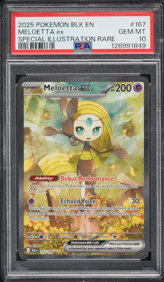 2025 Pokemon Scarlet & Violet Black Bolt SIR Meloetta ex #167 PSA 10 GEM MINT