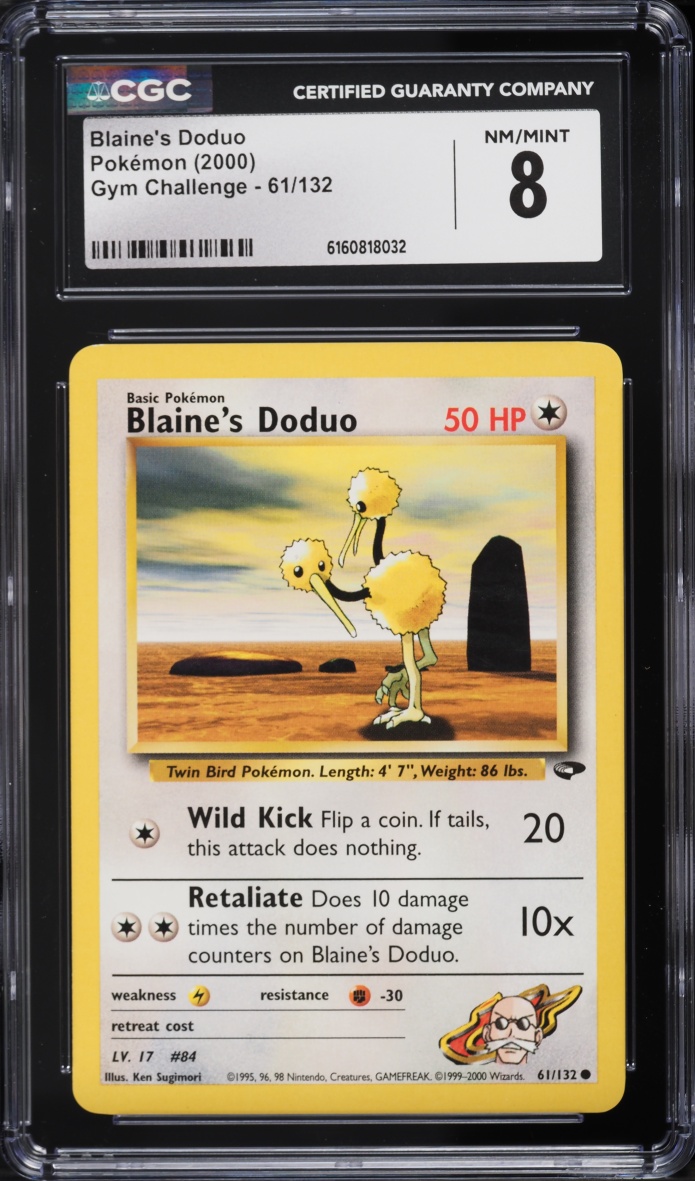 2000 Pokemon Gym Challenge Blaine's Doduo #61 CGC 8 NM-MT