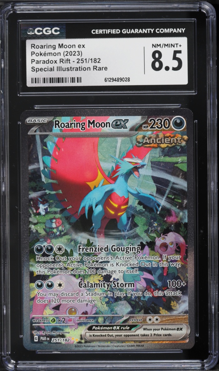 2023 Pokemon Scarlet & Violet Paradox Rift SIR Roaring Moon ex #251 CGC 8.5 NM-MT+