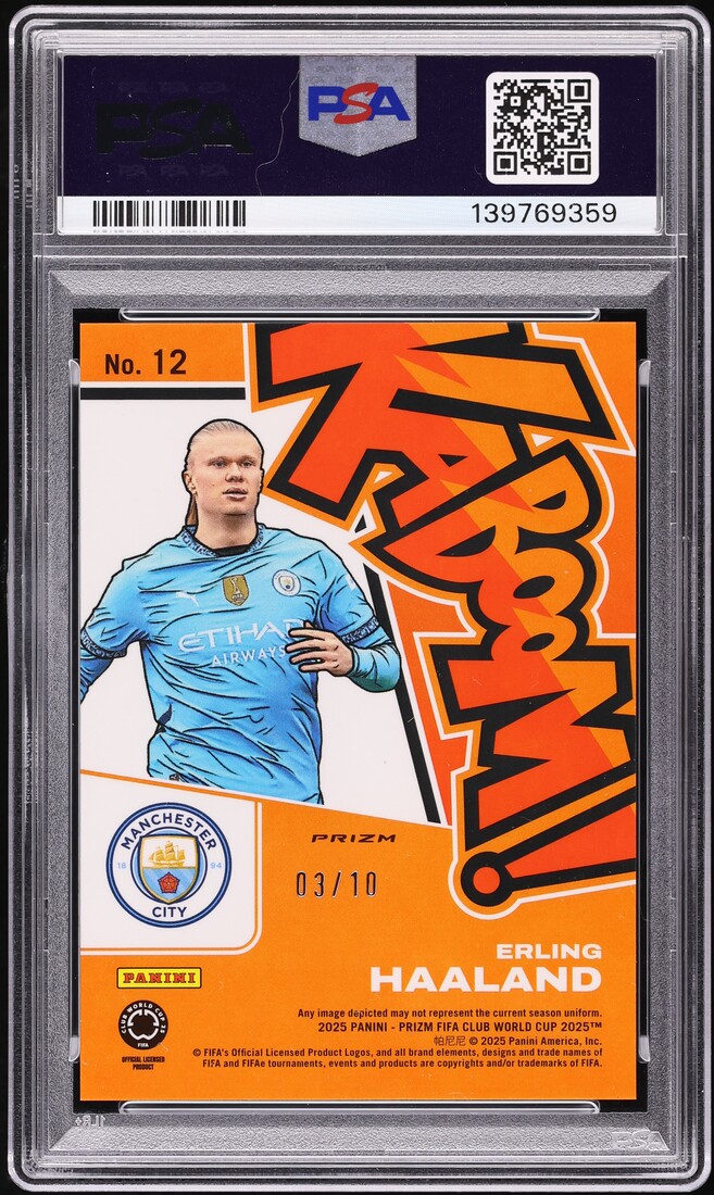 2025 Panini Prizm FIFA Club World Cup Kaboom! Gold Erling Haaland