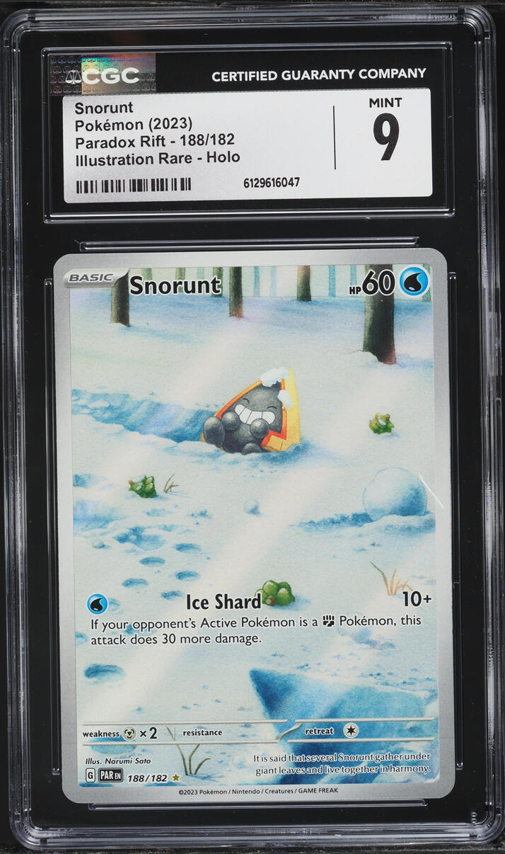 2023 Pokemon Scarlet & Violet Paradox Rift IR Snorunt #188 CGC 9 MINT