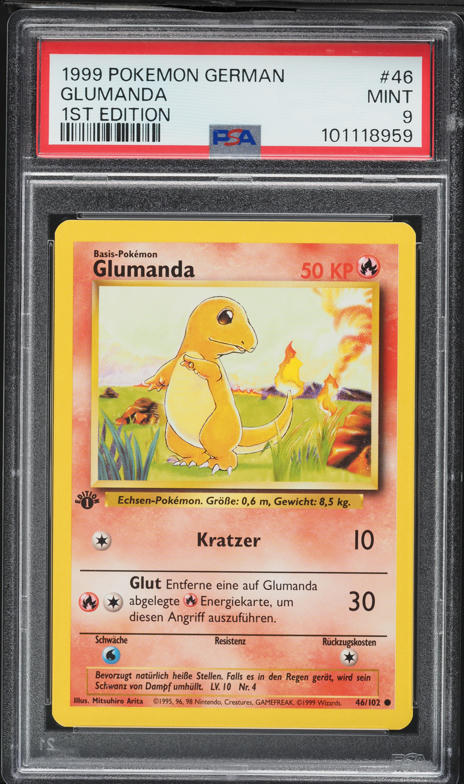 1999 Pokemon German Base Set Charmander #46 PSA 10 GEM MINT on